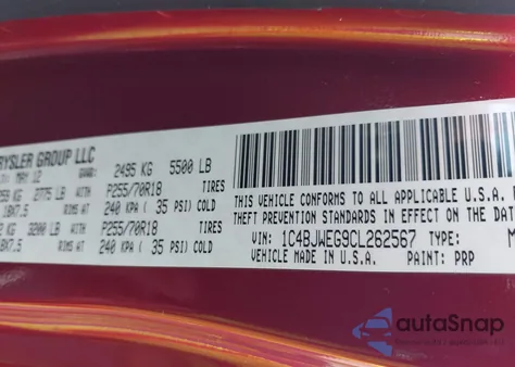 2012 Jeep Wrangler Unlimited Sahara z USA, uszkodzony, nr VIN 1C4BJWEG9CL262567